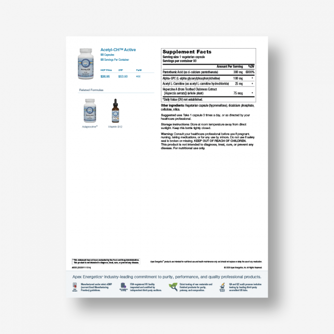 Acetyl-CH Active Product Promo Sheet
